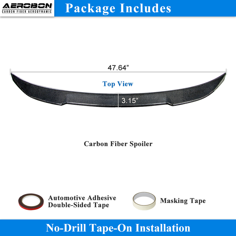 AeroBon Carbon Fiber Trunk Spoiler BMW 4 Series F32 (2013-2020) CS - product detail view