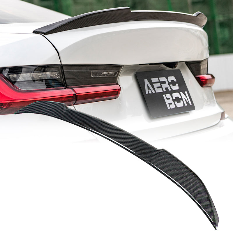 AeroBon Real Carbon Fiber Trunk Spoiler Compatible with 2019-2026 BMW 3 Series G20 Sedan M3 G80 Rear Spoiler (CS Style) Club Sport
