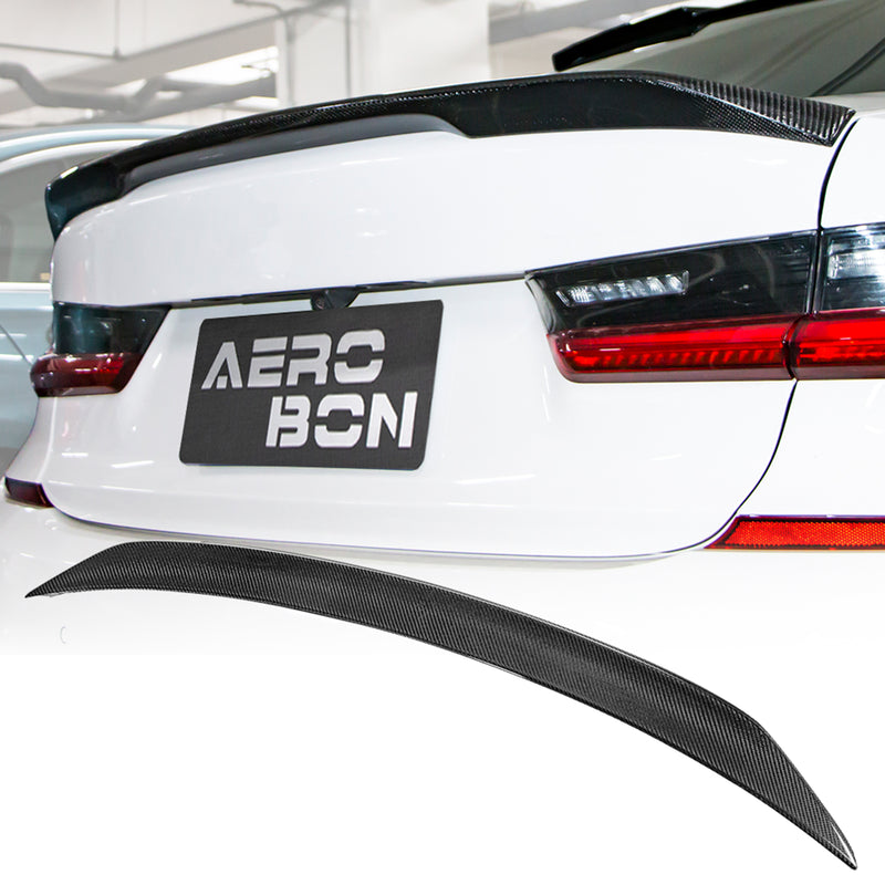 AeroBon Real Carbon Fiber Trunk Spoiler Compatible with 2019-2026 BMW 3 Series G20 Sedan M3 G80 Rear Spoiler (G20 MP Style)