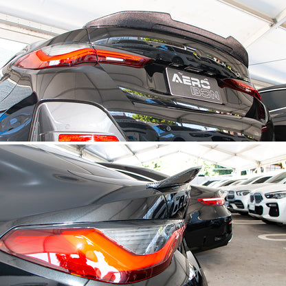 AeroBon Real Carbon Fiber Trunk Spoiler Compatible with 2021-2025 BMW 4 Series G26 Gran Coupe and G26 i4 Spoiler (H Style)
