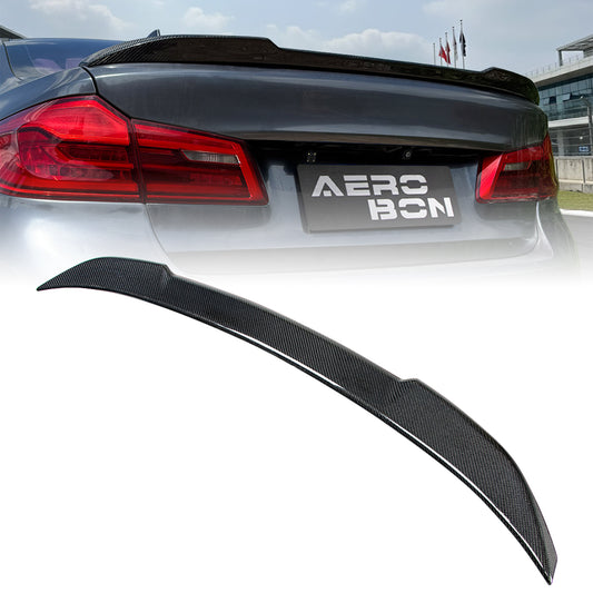 AeroBon Real Carbon Fiber Trunk Spoiler Compatible with 2017-2023 BMW 5 Series G30 Sedan F90 M5 Spoiler (CS Style) Club Sport