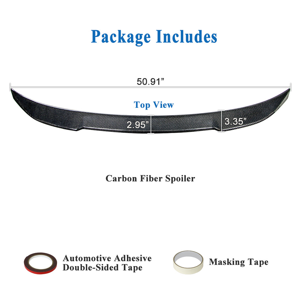 AeroBon Real Carbon Fiber Trunk Spoiler Compatible with 2017-2023 BMW 5 Series G30 Sedan F90 M5 Spoiler (CS Style) Club Sport