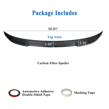 AeroBon Real Carbon Fiber Trunk Spoiler Compatible with 2017-2023 BMW 5 Series G30 Sedan F90 M5 Spoiler (CS Style) Club Sport