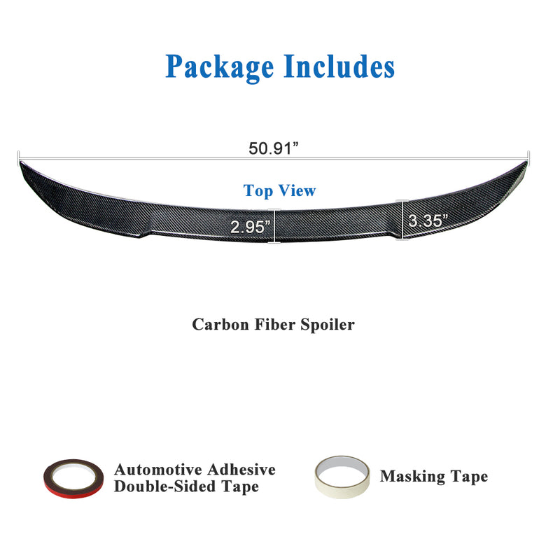 AeroBon Real Carbon Fiber Trunk Spoiler Compatible with 2017-2023 BMW 5 Series G30 Sedan F90 M5 Spoiler (CS Style) Club Sport