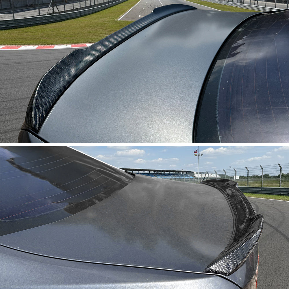 AeroBon Real Carbon Fiber Trunk Spoiler Compatible with 2017-2023 BMW 5 Series G30 Sedan F90 M5 Spoiler (CS Style) Club Sport