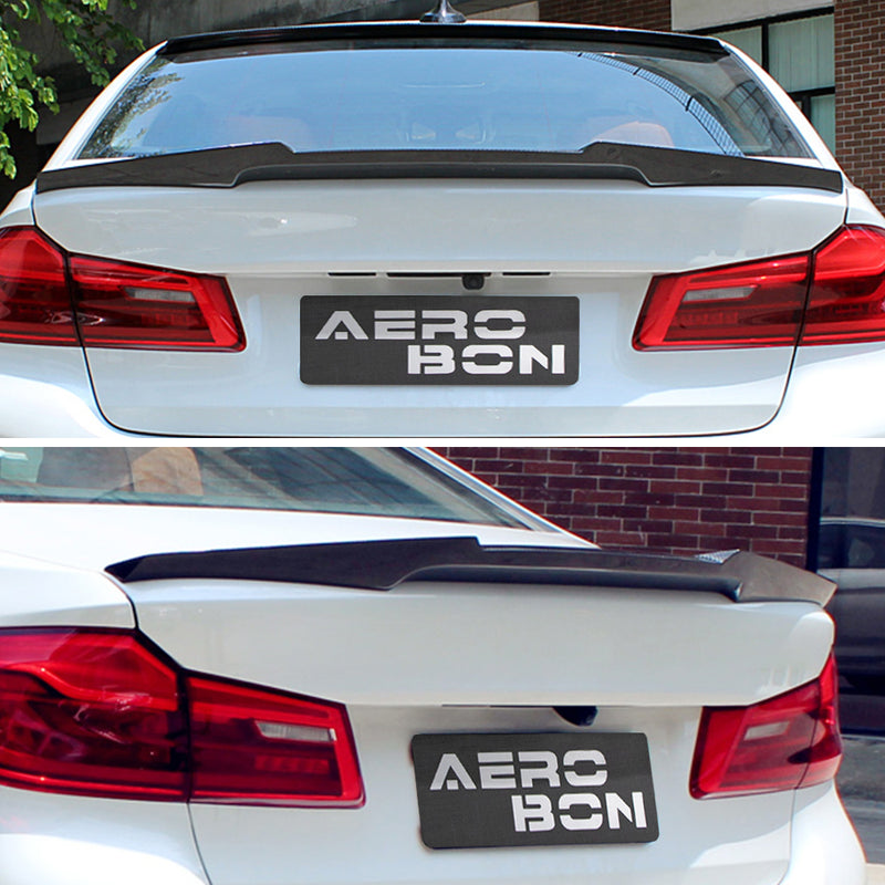 AeroBon Real Carbon Fiber Trunk Spoiler Compatible with 2017-2023 BMW 5 Series G30 Sedan F90 M5 Spoiler (MV Style) Motorsport Version