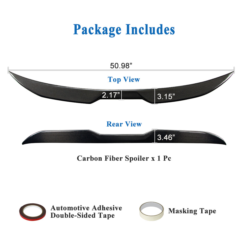 AeroBon Real Carbon Fiber Trunk Spoiler Compatible with 2017-2023 BMW 5 Series G30 Sedan F90 M5 Rear Spoiler (MP Style) Motorsport Performance