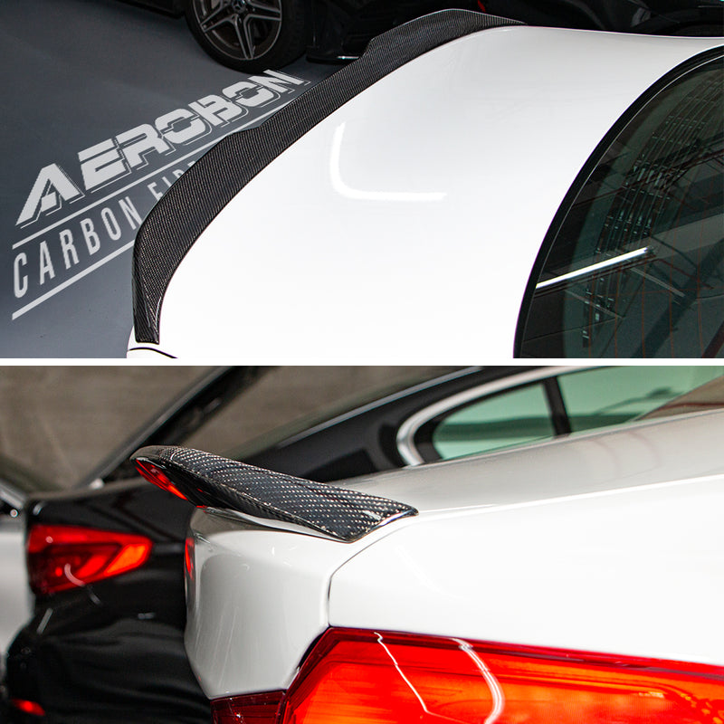 AeroBon Real Carbon Fiber Trunk Spoiler Compatible with 2017-2023 BMW 5 Series G30 Sedan F90 M5 Spoiler (CP Style) Competition Pro