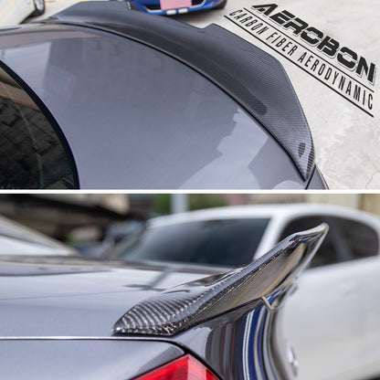 AeroBon Real Carbon Fiber Trunk Spoiler Compatible with 2007-2014 Infiniti G35, G37, G25, Q40 4-Door Sedan (H Style)