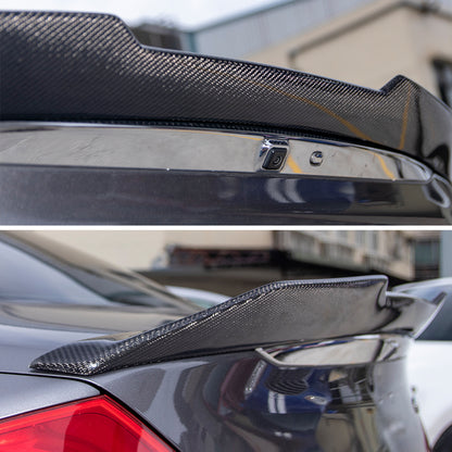 AeroBon Real Carbon Fiber Trunk Spoiler Compatible with 2007-2014 Infiniti G35, G37, G25, Q40 4-Door Sedan (H Style)