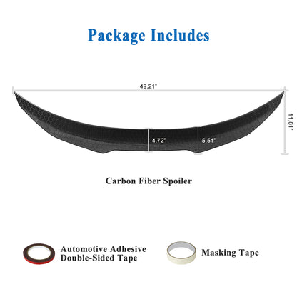 AeroBon Real Carbon Fiber Trunk Spoiler Compatible with 2007-2014 Infiniti G35, G37, G25, Q40 4-Door Sedan Spoiler (H Style) Honeycomb Weave