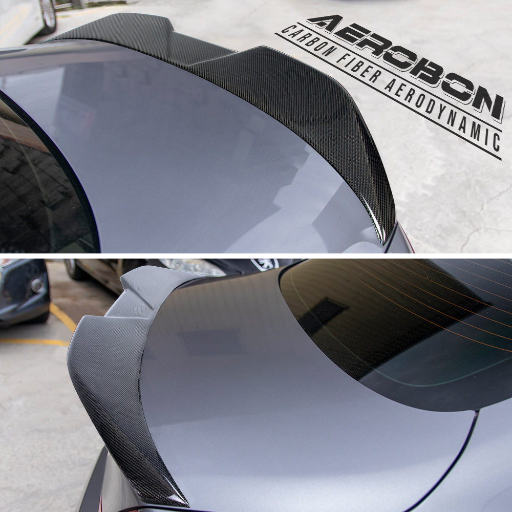 AeroBon Real Carbon Fiber Trunk Spoiler Compatible with 2007-2014 Infiniti G35, G37, G25, Q40 4-Door Sedan Rear Spoiler (MP Style) Motorsport Performance