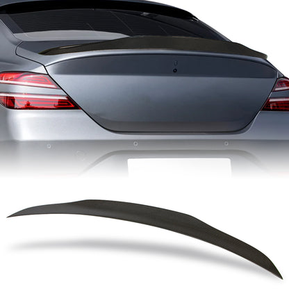 AeroBon Real Carbon Fiber Trunk Spoiler for 2019-2025 Genesis G70 (D Style)