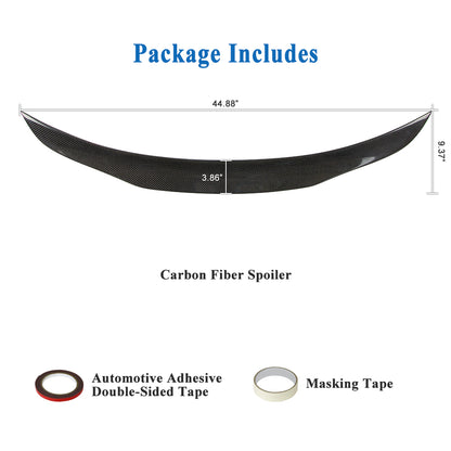 AeroBon Real Carbon Fiber Trunk Spoiler for 2019-2025 Genesis G70 (D Style)