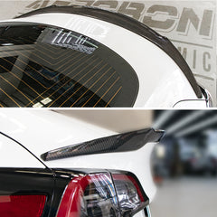 AeroBon Real Carbon Fiber Trunk Spoiler Wing Compatible with 2017-2023 Tesla Model 3 Spoiler (Rev Style)