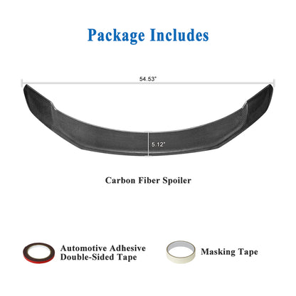 AeroBon Real Carbon Fiber Trunk Spoiler Compatible with 2017-2023 Tesla Model 3 Rear Spoiler (MaxForm Style) Maximum Formation