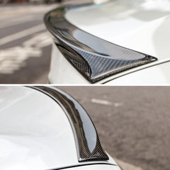 AeroBon Real Carbon Fiber Trunk Spoiler Compatible with 2012-2024 Tesla Model S Spoiler (Long Style)