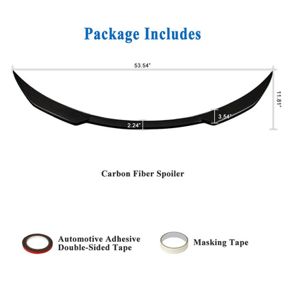 AeroBon Real Carbon Fiber Trunk Spoiler Compatible with 2012-2024 Tesla Model S Spoiler (MP Style)
