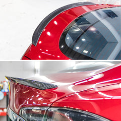 AeroBon Real Carbon Fiber Trunk Spoiler Compatible with 2012-2023 Tesla Model S Spoiler (OE Style)