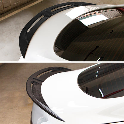 AeroBon Real Carbon Fiber Trunk Spoiler Compatible with 2012-2026 Tesla Model S Rear Spoiler (Turbo Style) Turbo Aero