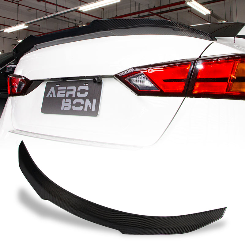 AeroBon Real Carbon Fiber Trunk Spoiler Compatible with 2019-2025 Nissan Altima Spoiler (H Style)