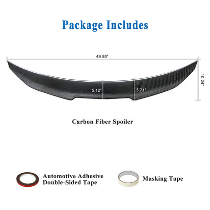 AeroBon Real Carbon Fiber Trunk Spoiler Compatible with 2019-2025 Nissan Altima Rear Spoiler (H Style) High Kick