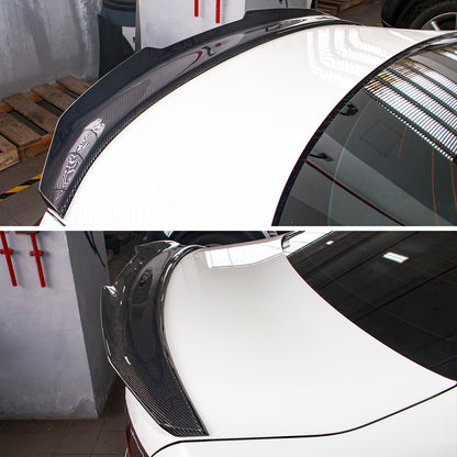 AeroBon Real Carbon Fiber Trunk Spoiler Compatible with 2019-2025 Nissan Altima Rear Spoiler (H Style) High Kick