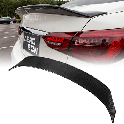 AeroBon Carbon Fiber Trunk Spoiler Q50/Q50S (2014-2024) AR - main hero view