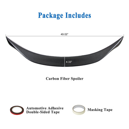 AeroBon Real Carbon Fiber Trunk Spoiler Wing Compatible with 2014-2024 Infiniti Q50 Q50S Rear Spoiler (AS Style) Aero Sharp