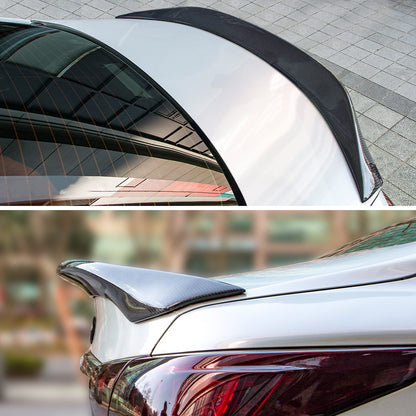 AeroBon Real Carbon Fiber Trunk Spoiler Wing Compatible with 2014-2024 Infiniti Q50 Q50S Rear Spoiler (AS Style) Aero Sharp