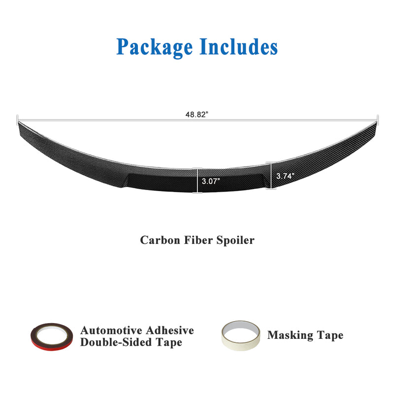 AeroBon Real Carbon Fiber Trunk Spoiler Compatible with 2014-2024 Infiniti Q50 Q50S Rear Spoiler (MV Style) Motorsport Version