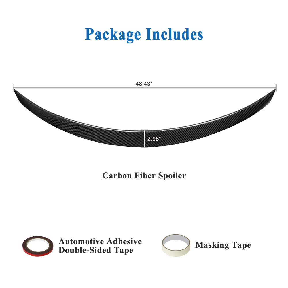 AeroBon Real Carbon Fiber Trunk Spoiler Compatible with 2014-2024 Infiniti Q50 Q50S Rear Spoiler (PA Style) Pureline Aero