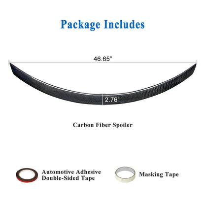 AeroBon Real Carbon Fiber Trunk Spoiler Compatible with 2017-2023 Infiniti Q60 Q60S Coupe Spoiler (JP Style)