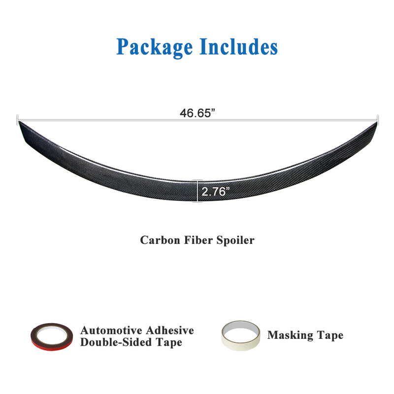 AeroBon Real Carbon Fiber Trunk Spoiler Compatible with 2017-2023 Infiniti Q60 Q60S Coupe Spoiler (JP Style)