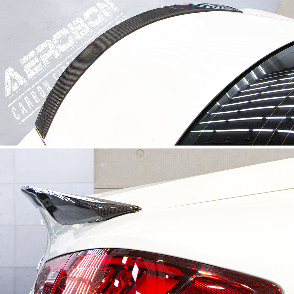 AeroBon Real Carbon Fiber Trunk Spoiler Compatible with 2017-2023 Infiniti Q60 Q60S Coupe Spoiler (JP Style)