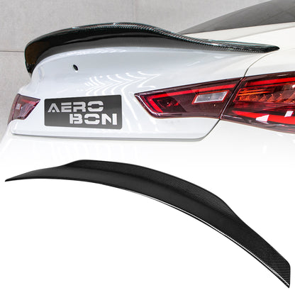 AeroBon Real Carbon Fiber Trunk Spoiler Compatible with 2017-2023 Infiniti Q60 Q60S Coupe Spoiler (SP Style) Sport Plus