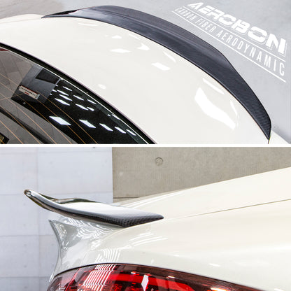 AeroBon Real Carbon Fiber Trunk Spoiler Compatible with 2017-2023 Infiniti Q60 Q60S Coupe Spoiler (SP Style) Sport Plus