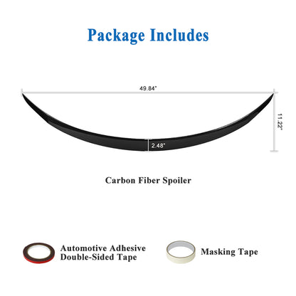 AeroBon Prepreg Dry Carbon Fiber Trunk Spoiler Compatible with 2024 2025 Tesla Model 3 Highland Spoiler (Performance Style) High Gloss