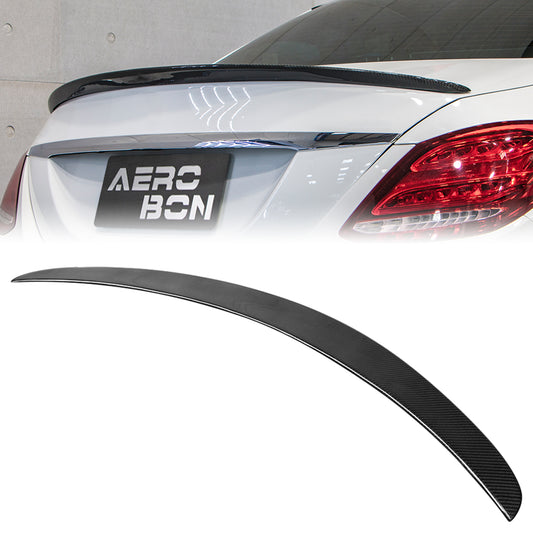 AeroBon Real Carbon Fiber Trunk Spoiler Compatible with 2015-2021 Mercedes C Class W205 Sedan Rear Spoiler (AL Style) Aero Line