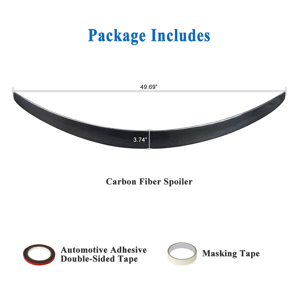 AeroBon Real Carbon Fiber Trunk Spoiler Compatible with 2015-2021 Mercedes C Class W205 Sedan Rear Spoiler (AL Style) Aero Line