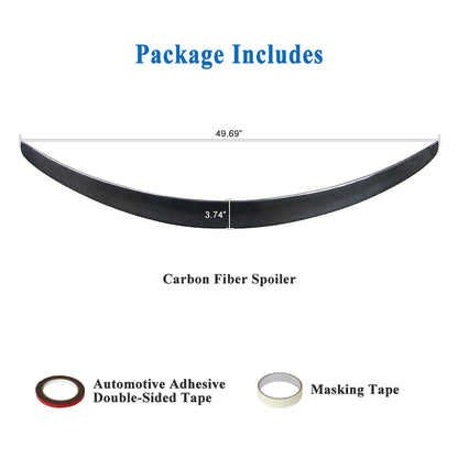 AeroBon Real Carbon Fiber Trunk Spoiler Compatible with 2015-2021 Mercedes C Class W205 Sedan Rear Spoiler (AL Style) Aero Line