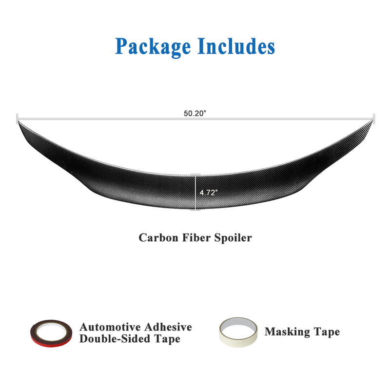 AeroBon Real Carbon Fiber Trunk Spoiler Compatible with 2015-2021 Mercedes C Class W205 Sedan Rear Spoiler (SP Style) Sport Plus