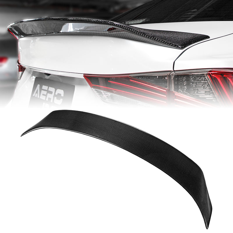 AeroBon Real Carbon Fiber Trunk Spoiler Compatible with 2014-2020 Lexus (XE30) IS250 IS300 IS350 Sedan Rear Spoiler (AR Style) Aero Race