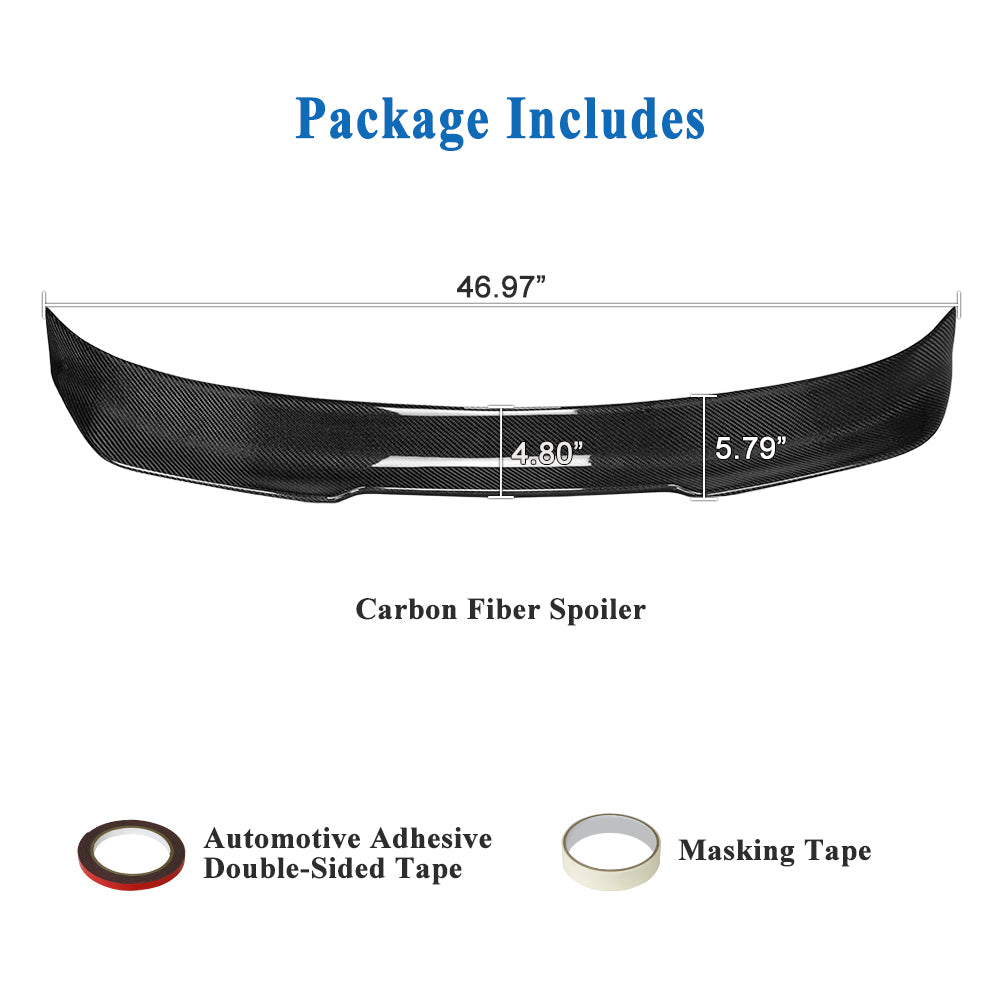 AeroBon Real Carbon Fiber Trunk Spoiler Compatible with 2014-2020 Lexus (XE30) IS250 IS300 IS350 Sedan (H Style) High Kick