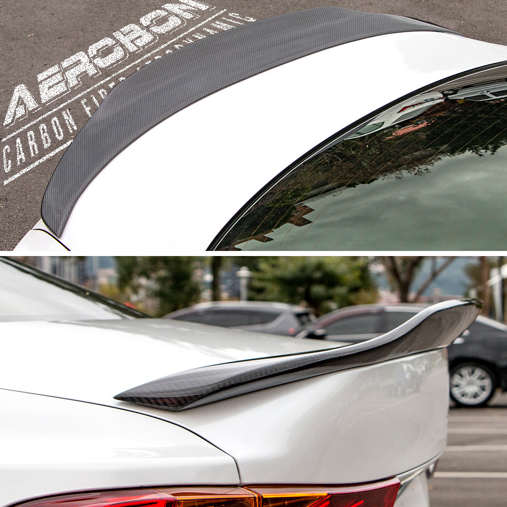 AeroBon Real Carbon Fiber Trunk Spoiler Compatible with 2014-2020 Lexus (XE30) IS250 IS300 IS350 Sedan Rear Spoiler (SP Style) Sport Plus