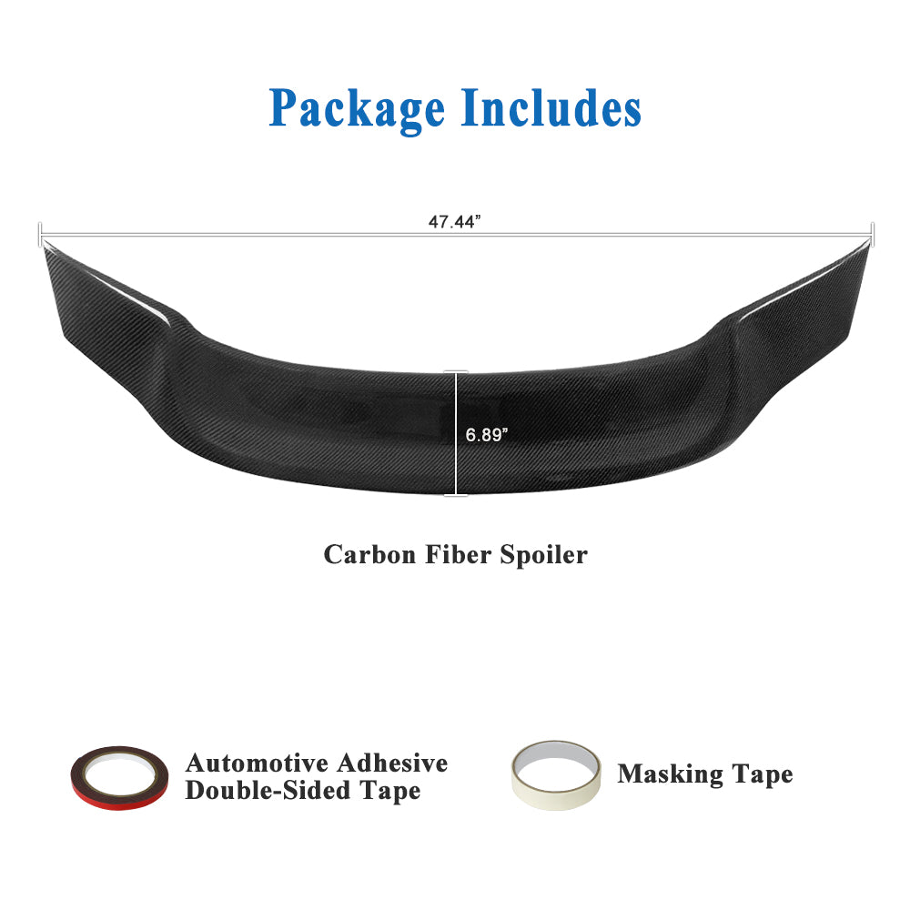 AeroBon Real Carbon Fiber Trunk Spoiler Compatible with 2014-2020 Lexus (XE30) IS250 IS300 IS350 Sedan Rear Spoiler (RT Style) Race Tail