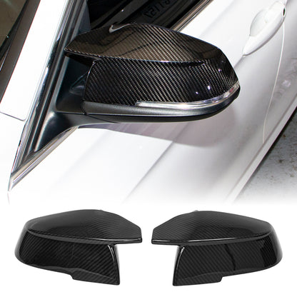 AeroBon Dry Carbon Fiber Mirror Cap Overlays Compatible with 2013-2018 BMW 3 Series F30 Sedan Mirror Caps (Add-On Style)