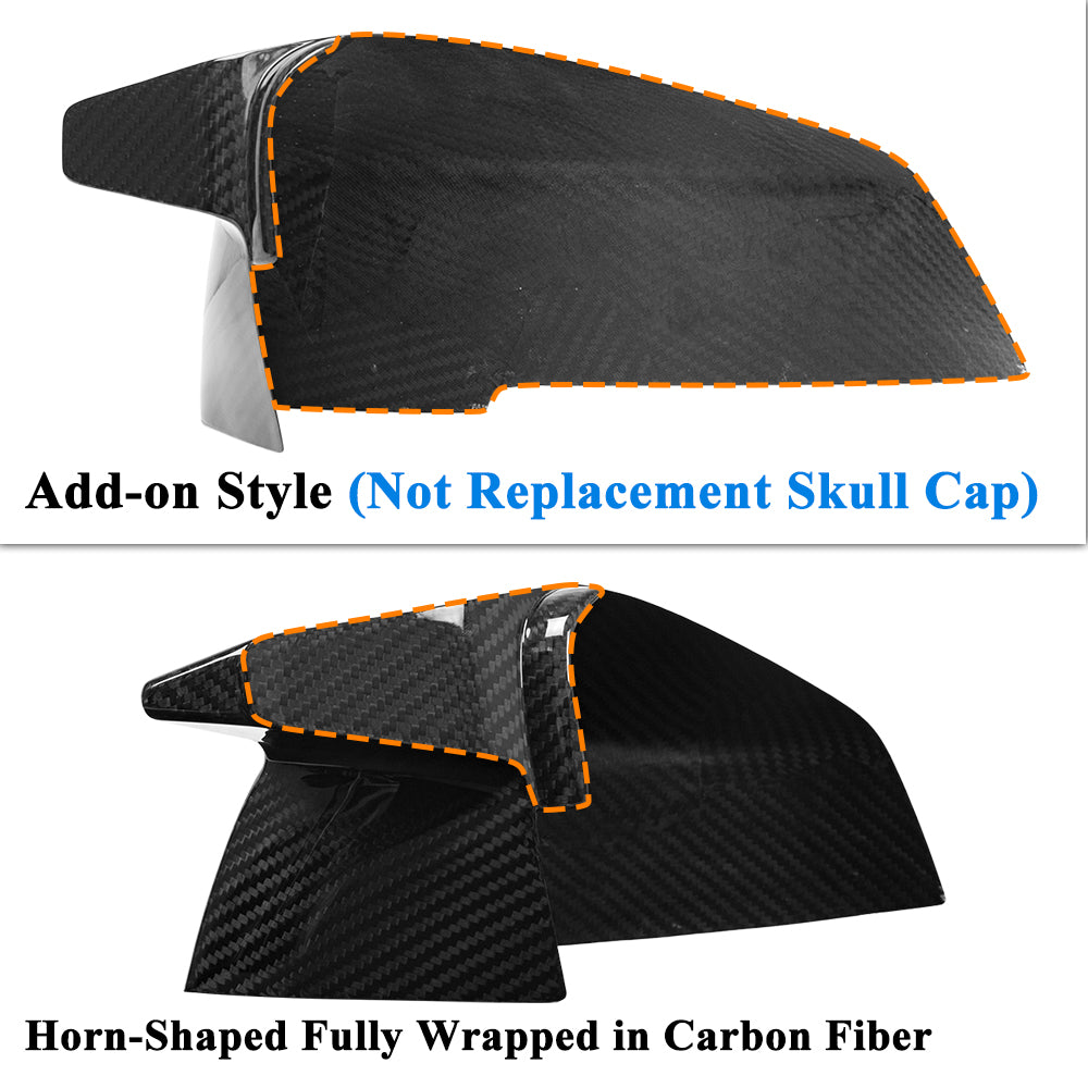 AeroBon Dry Carbon Fiber Mirror Cap Overlays Compatible with 2013-2018 BMW 3 Series F30 Sedan Mirror Caps (Add-On Style)