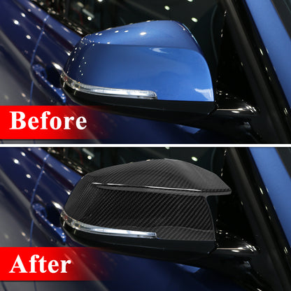 AeroBon Dry Carbon Fiber Mirror Cap Overlays Compatible with 2013-2018 BMW 3 Series F30 Sedan Mirror Caps (Add-On Style)