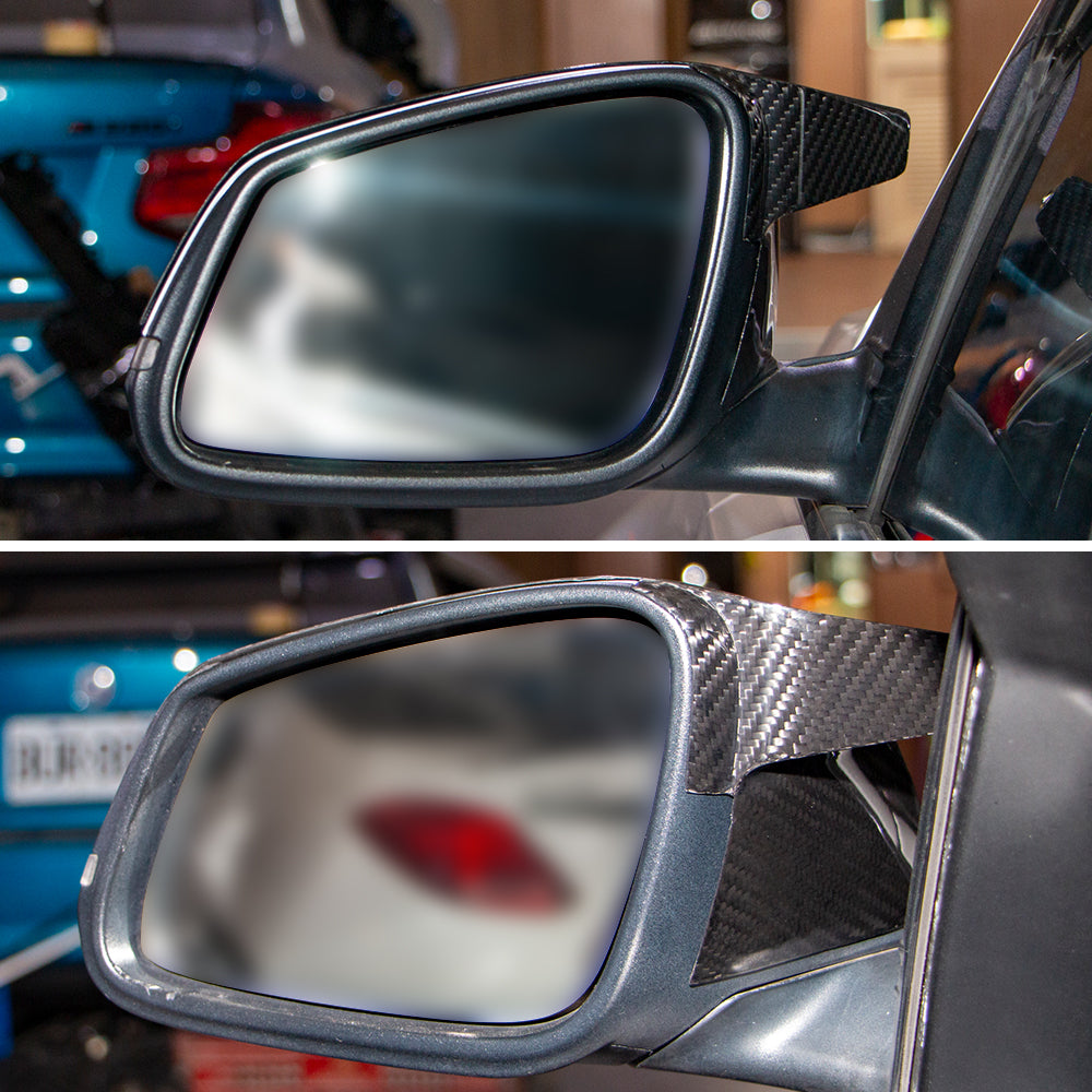 AeroBon Dry Carbon Fiber Mirror Cap Overlays Compatible with 2013-2018 BMW 3 Series F30 Sedan Mirror Caps (Add-On Style)